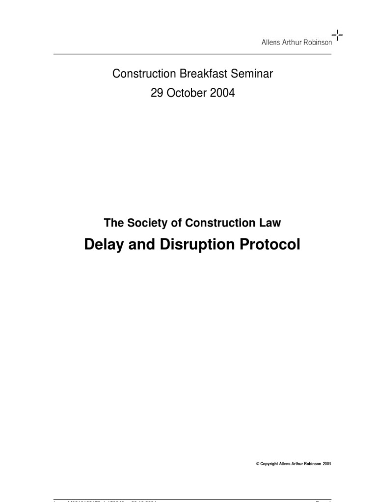 Delay And Disruption Protocol Pdf Damages Treaty