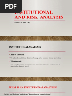 Institutional and Risk Analysis: Fisseha M. (Phd. Can)