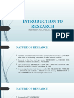 Introduction To Research: Prepared By: Paul Angelo A. Tamayo