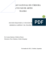 Ficcion Televisiva y Ficcion Teatral Des