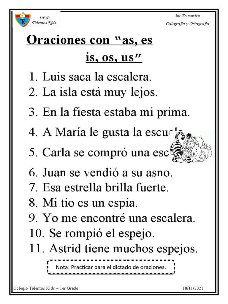 Oraciones con sílabas inversas para niños | PDF