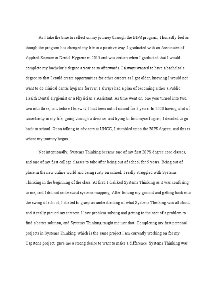 Final Capstone Reflection PDF Dental Hygienist