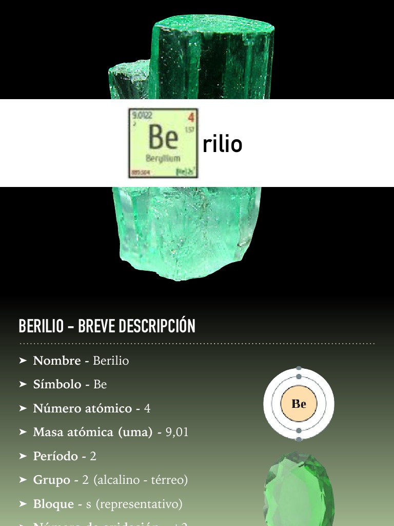 Berilio | PDF | Química | Elementos metálicos