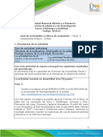 Guía de Actividades y Rúbrica de Evaluación Tarea 5 - ECAPMA