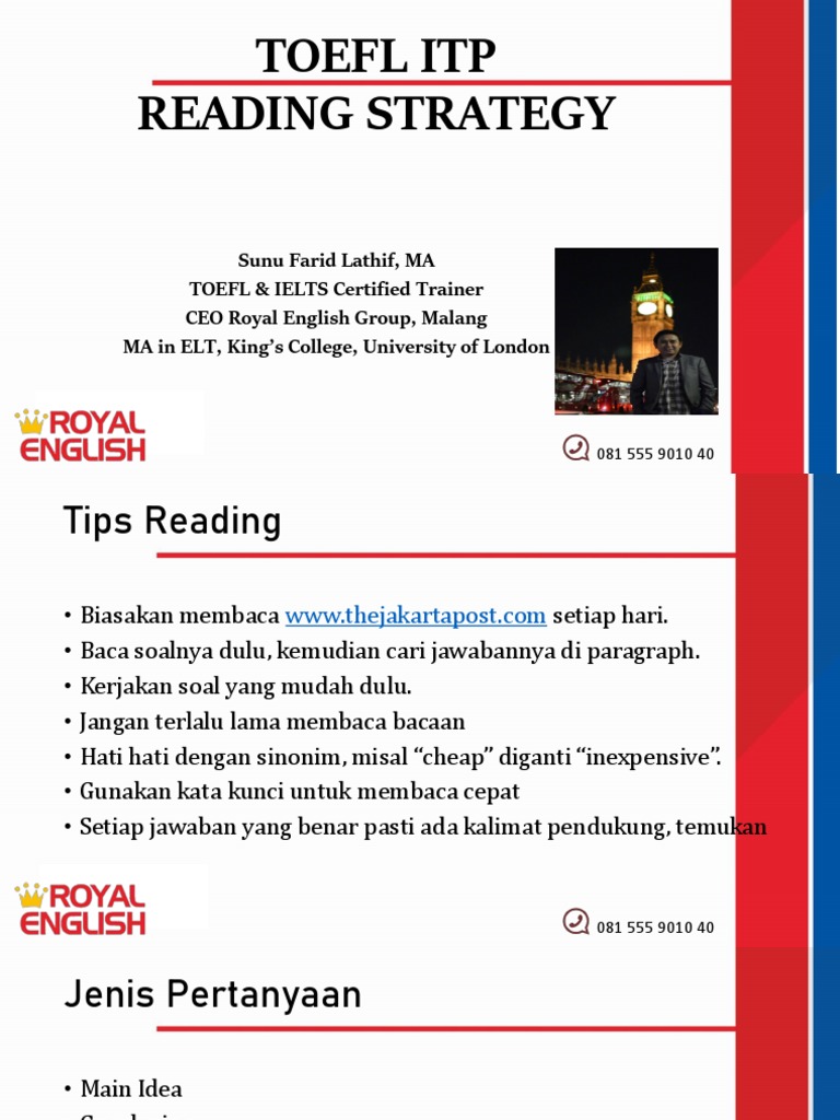 TOEFL ITP Reading Strategies Guide | PDF