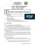 Positive and Negative Emotions: Personal Development
