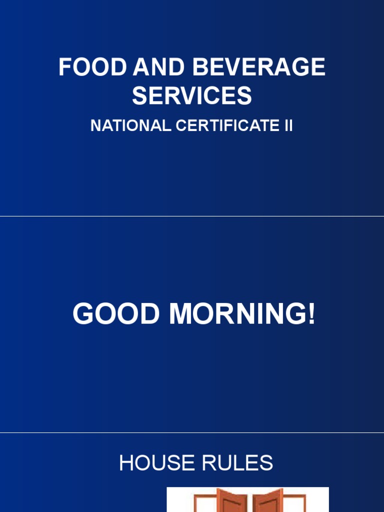 FOOD SERVICE SEQUENCE 1st Observation PDF Entrée Restaurants