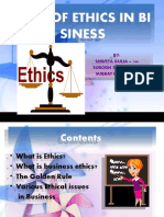 Role of Ethics in Bi Siness
