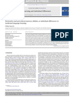 Declarative and Procedural Memory Abilities As Individual Differences in