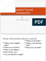 Introduction (Promotion Yourself)