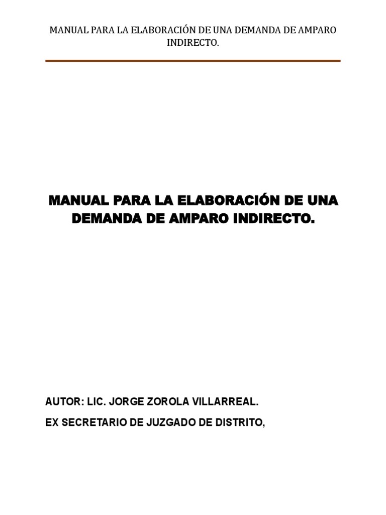 Manual para Demanda de Amparo | PDF | Caso de ley | Demanda judicial