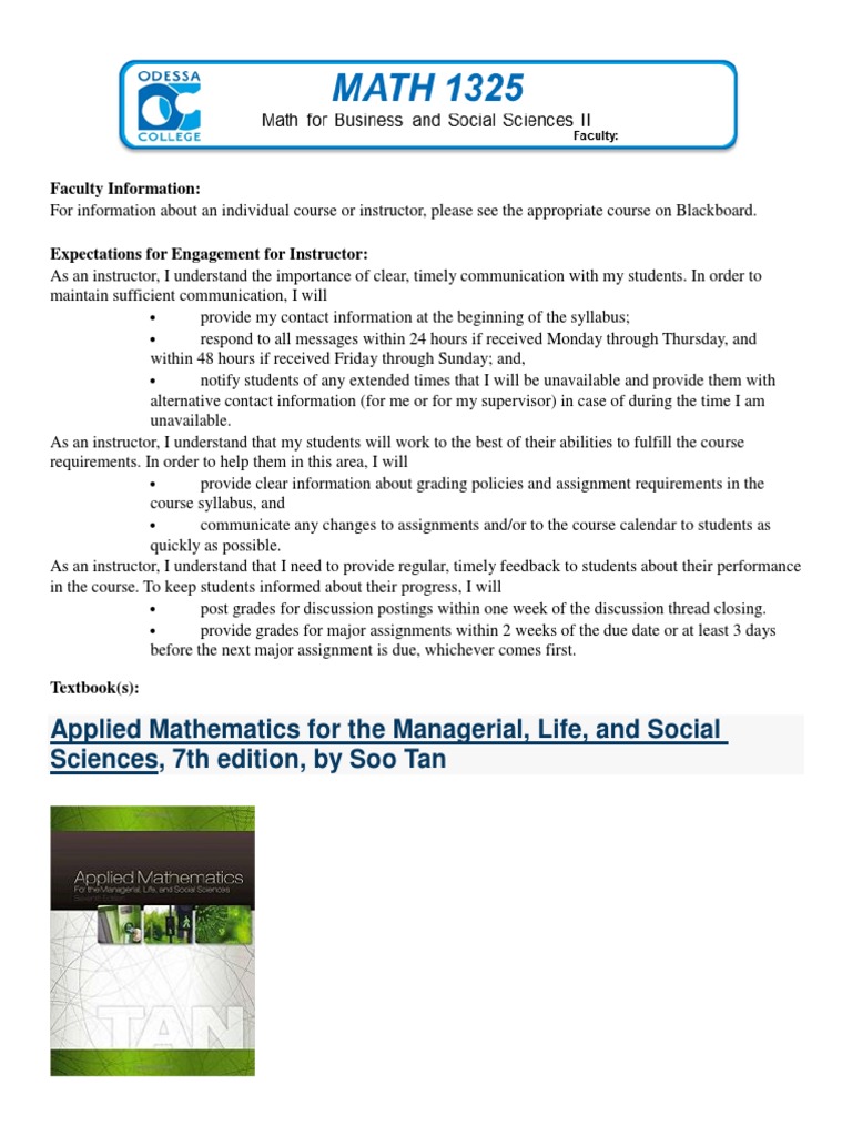 Applied Mathematics For The Managerial, Life, and Social Scien | PDF ...