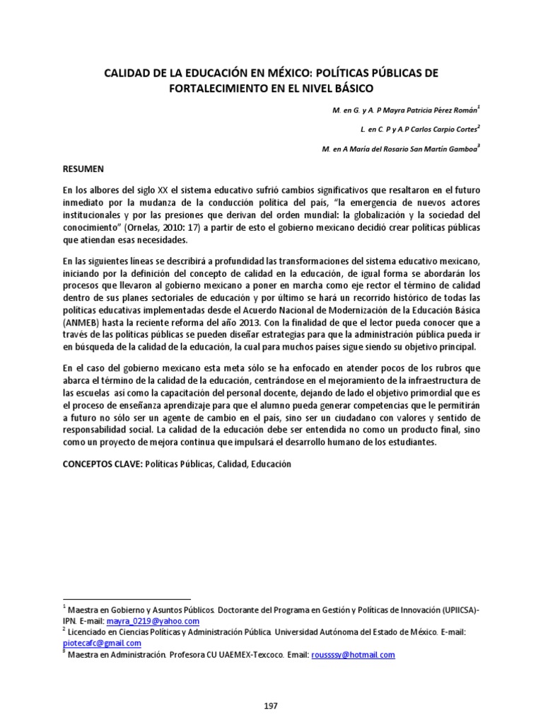 Calidad de La Educación en México | PDF | México | Federación