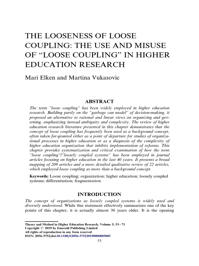 The Looseness of Loose Coupling The Use and Misuse of "Loose Coupling