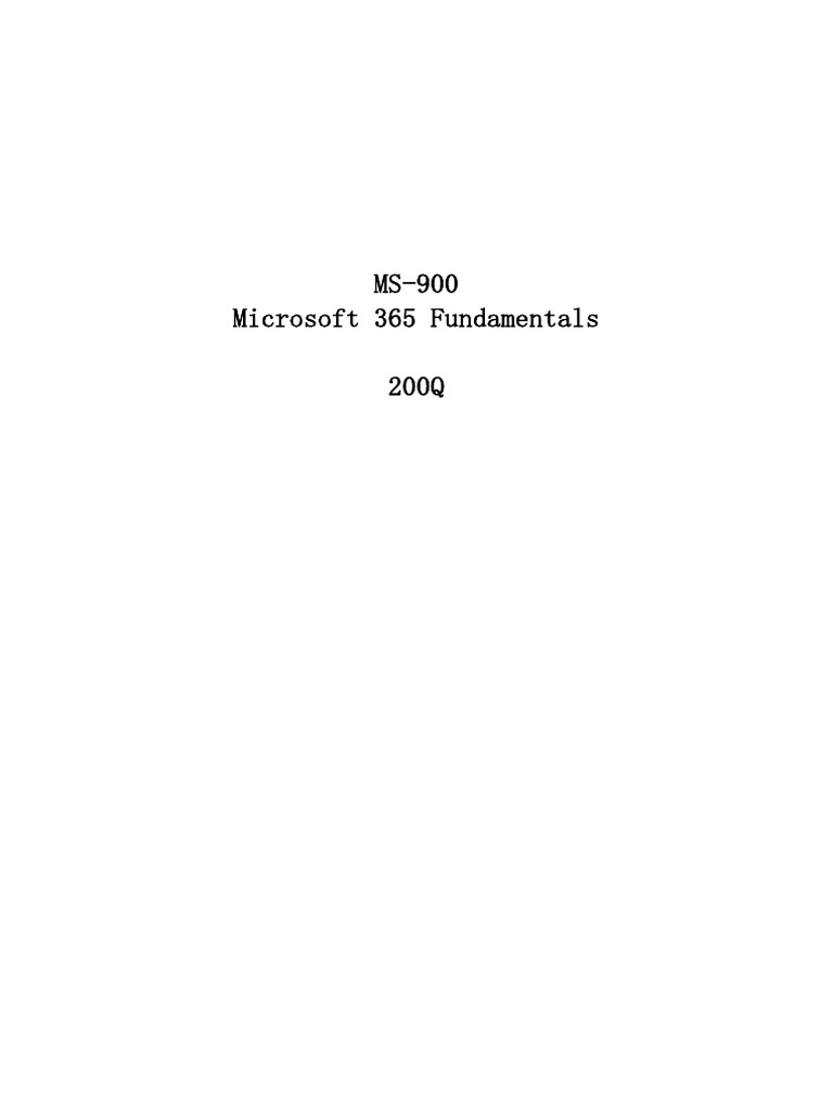 Nityte: MS-900 Microsoft 365 Fundamentals 200Q | PDF | Cloud Computing ...