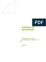 Evidencia de Aprendizaje: Contabilidad Administrativa y de Costos