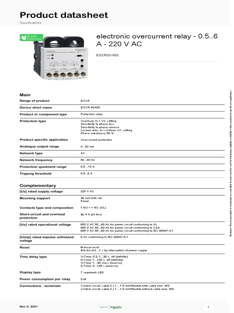 Eocr Eocrss-05s | PDF | Relay | Alternating Current