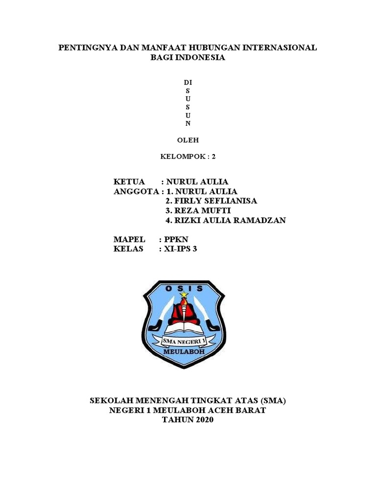 Cover Makalah Sma N 1 Meulaboh | PDF