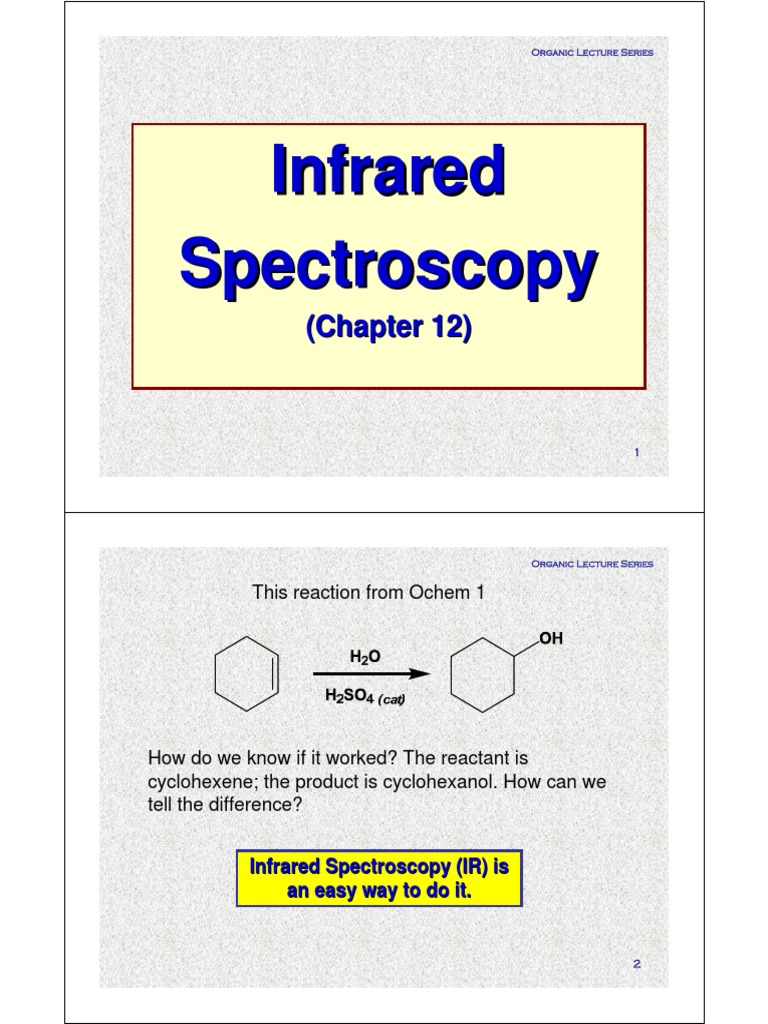 Infrared Spectros PDF Infrared Spectroscopy Wavenumber