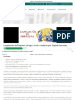 Liquidación de Empresa y Pago A Los Accionistas Por Capital Aportado