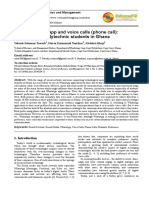 Usage of Whatsapp and Voice Calls (Phone Call) : Preference of Polytechnic Students in Ghana