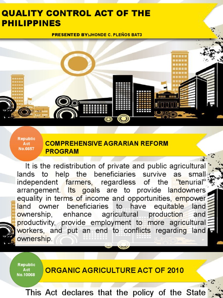 Quality Control Act PDF Agriculture Organic Farming