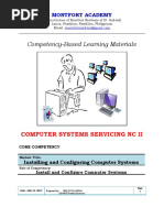 Competency-Based Learning Materials: Computer Systems Servicing NC Ii