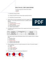 Latihan Soal Metabolisme