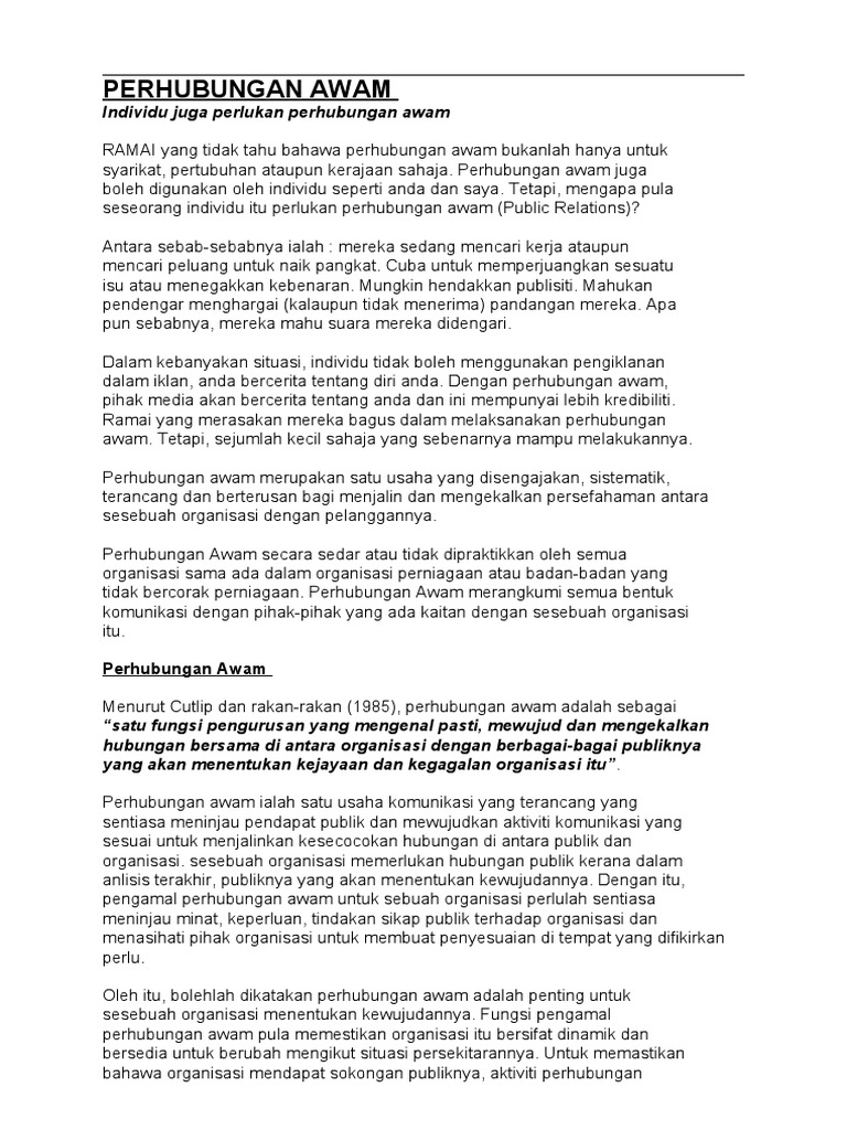 Perhubungan Awam (Individu) | PDF