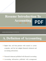 Resume Introduction To Accounting-Financial Statement