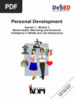 Signed Off Personality Developent11 q1 m4 Mental Health Well Being and Emotional Intelligence in Middle and Late Adolescence v3 Removed