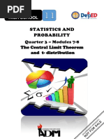 Statistics and Probability: Quarter 3 - Modules 7-8 The Central Limit Theorem and T-Distribution