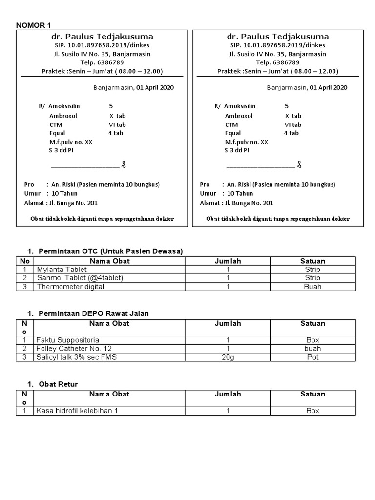 Soal Resep | PDF | Kesehatan Holistik