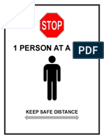 1 Person at A Time: Keep Safe Distance