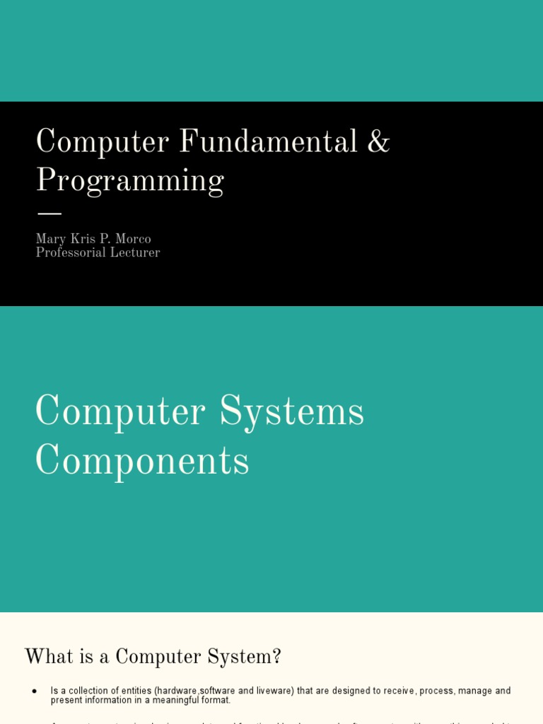 LECTURE02 BES10b COMPUTER FUNDAMENTALS AND PROGRAMMING | PDF | Random ...