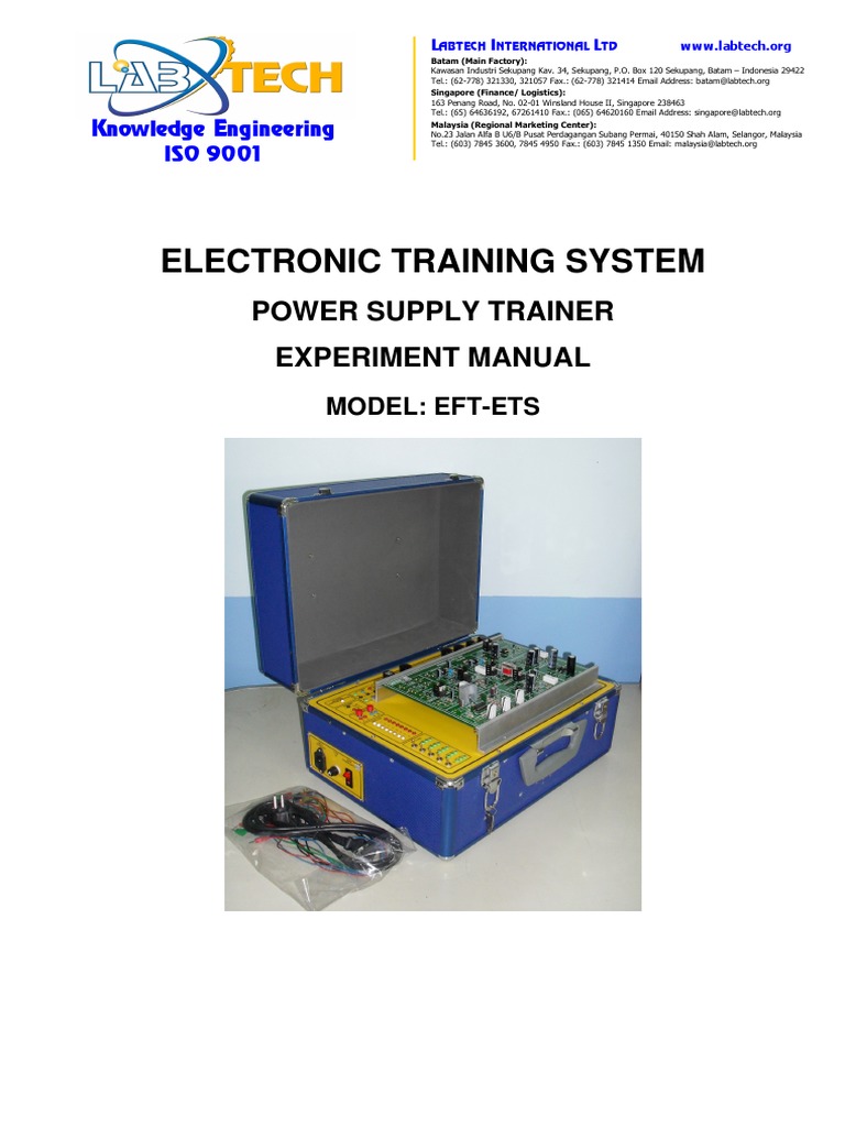 Eft-Ets Electronic Training System PWR Supply Trainer Exp Man PT Len ...