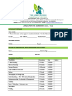 The Green World: Application For Ice Training 2021 / 2022 Applicant Details