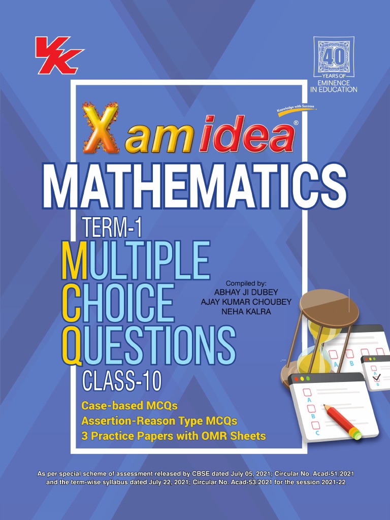 Xam Idea Mathematics Standard Class 10 Term 1 MCQ PDF Triangle