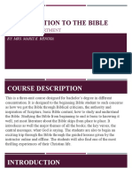 Introduction To The Bible: Theology Department