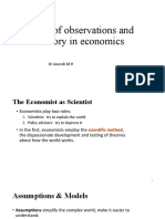 Role of Observations and Theory in Economics: DR Aneesh M R