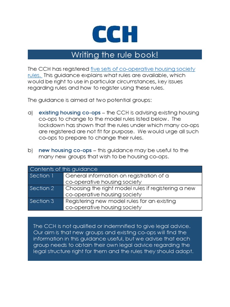 Writing The Rule Book! Five Sets of CoOperative Housing Society Rules