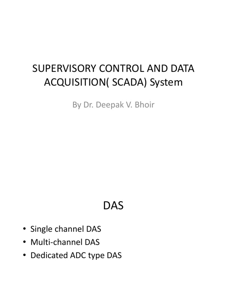 SUPERVISORY CONTROL AND DATA ACQUISITION (SCADA) System | PDF | Scada ...