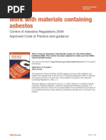 Control of Asbestos Regulations 2006 ACOP L143 HSE