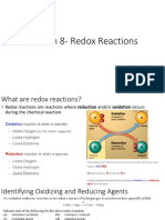 Section 8 - Redox Reactions