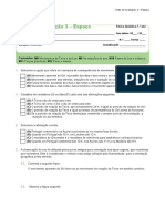 Teste de Avaliação 3 - Física-Química 7o ano