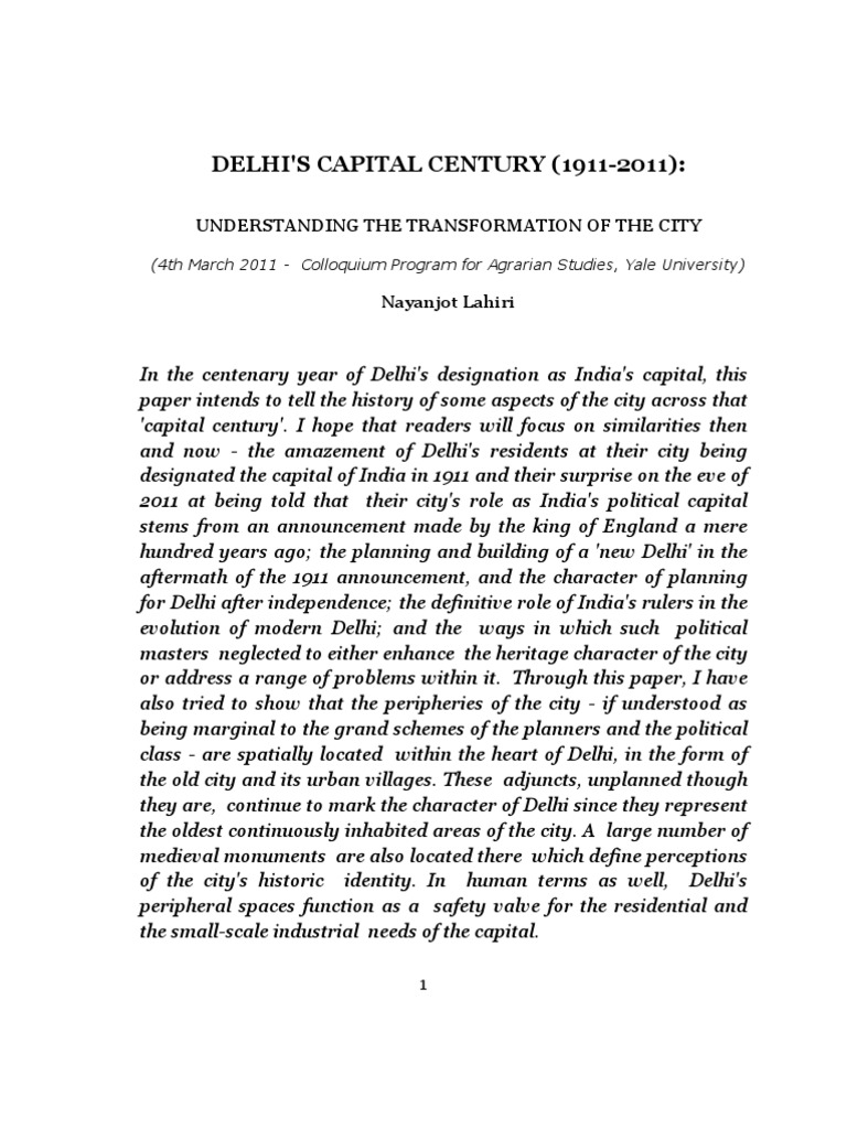 Evolution Of Delhi Pdf Delhi City