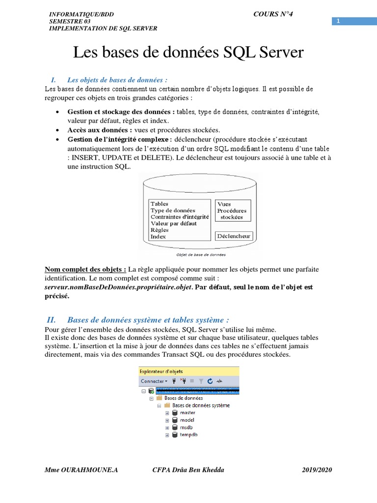 Administration des bases SQL Server | PDF | Microsoft SQL Server ...