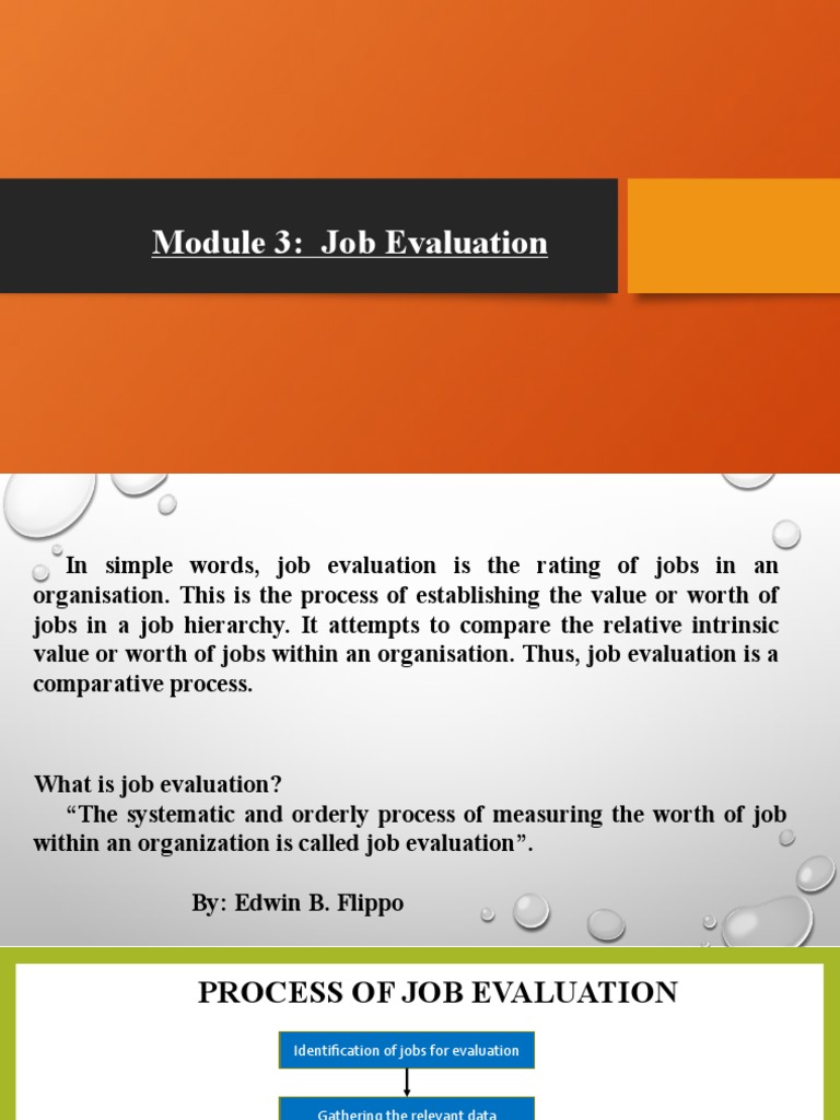Job Evaluation PDF Piece Work Employment