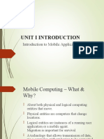 Unit I Introduction: Introduction To Mobile Applications