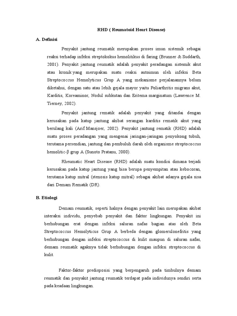 Penyakit Jantung Rematik (RHD) | PDF